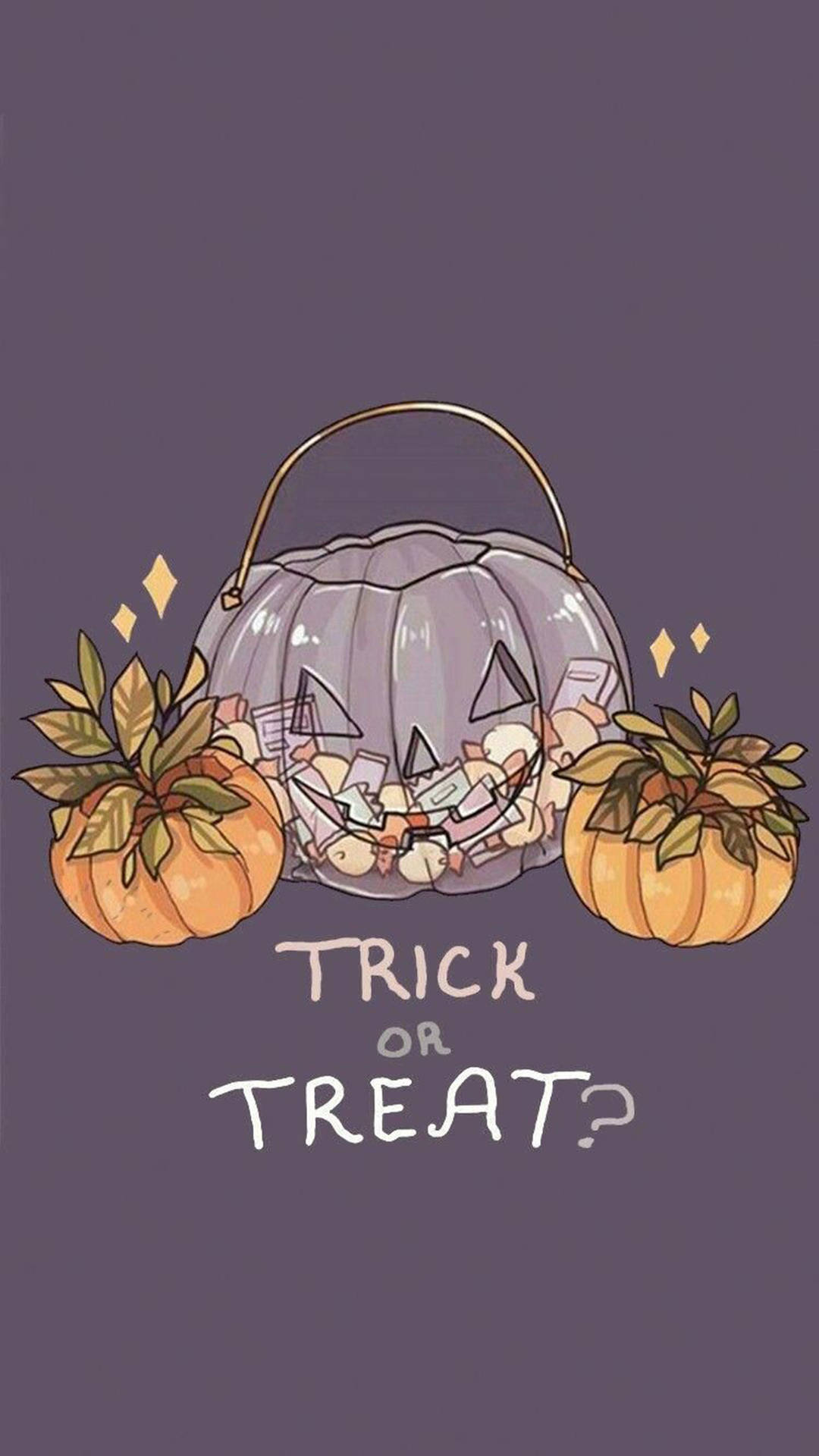 Gray Trick Or Treat Cute Halloween Iphone