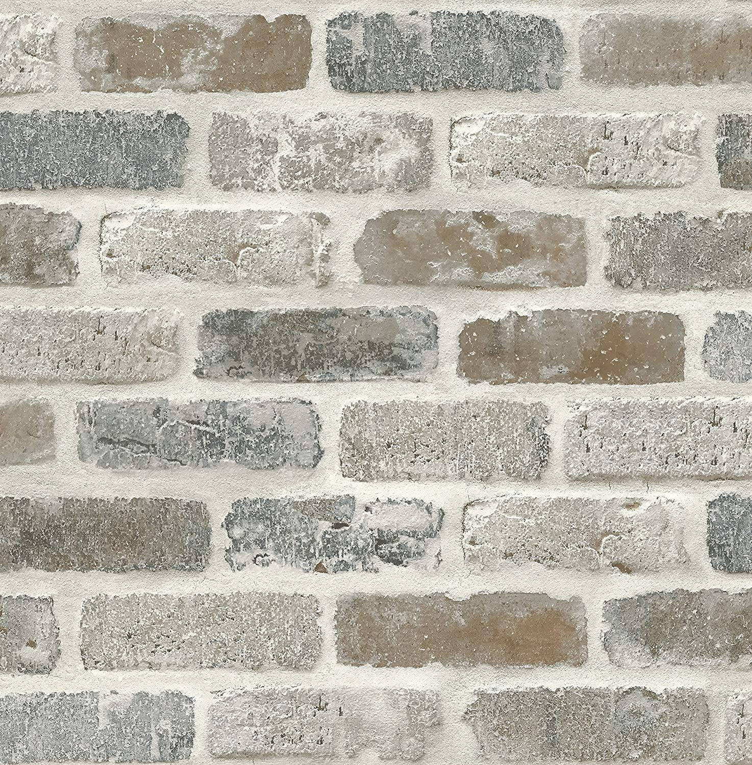 Einauffälliges Grau-gewaschenes Faux-weißes Ziegelstein Wallpaper