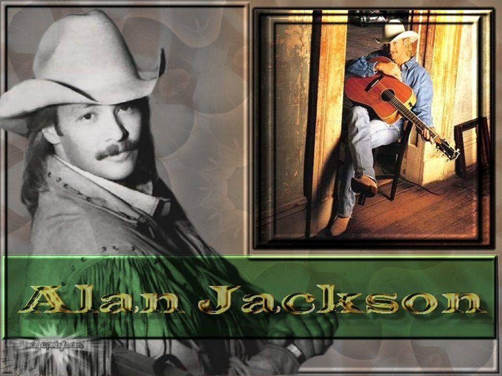 Grayscale Alan Jackson With Colors Wallpaper