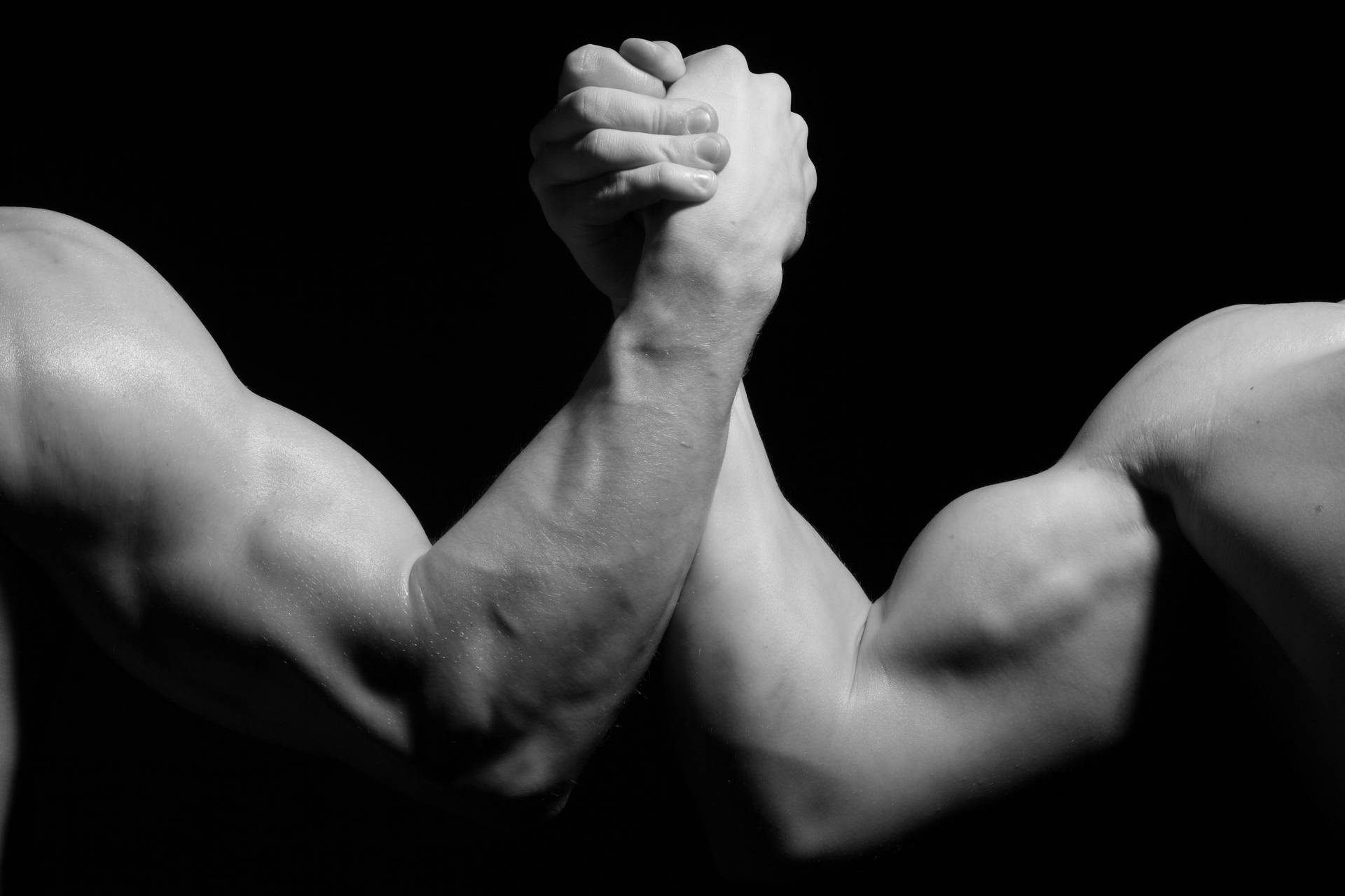 Grayscale Arm Wrestling Photo