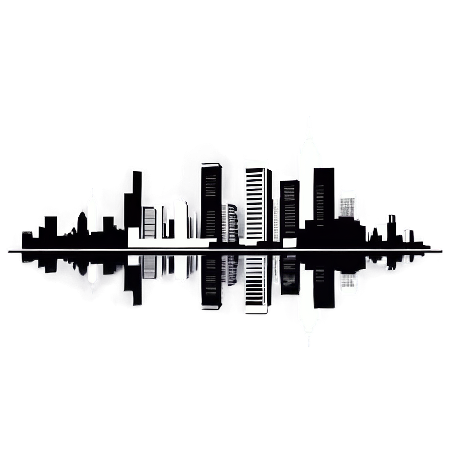 Grayscale City Skyline Png 68 PNG