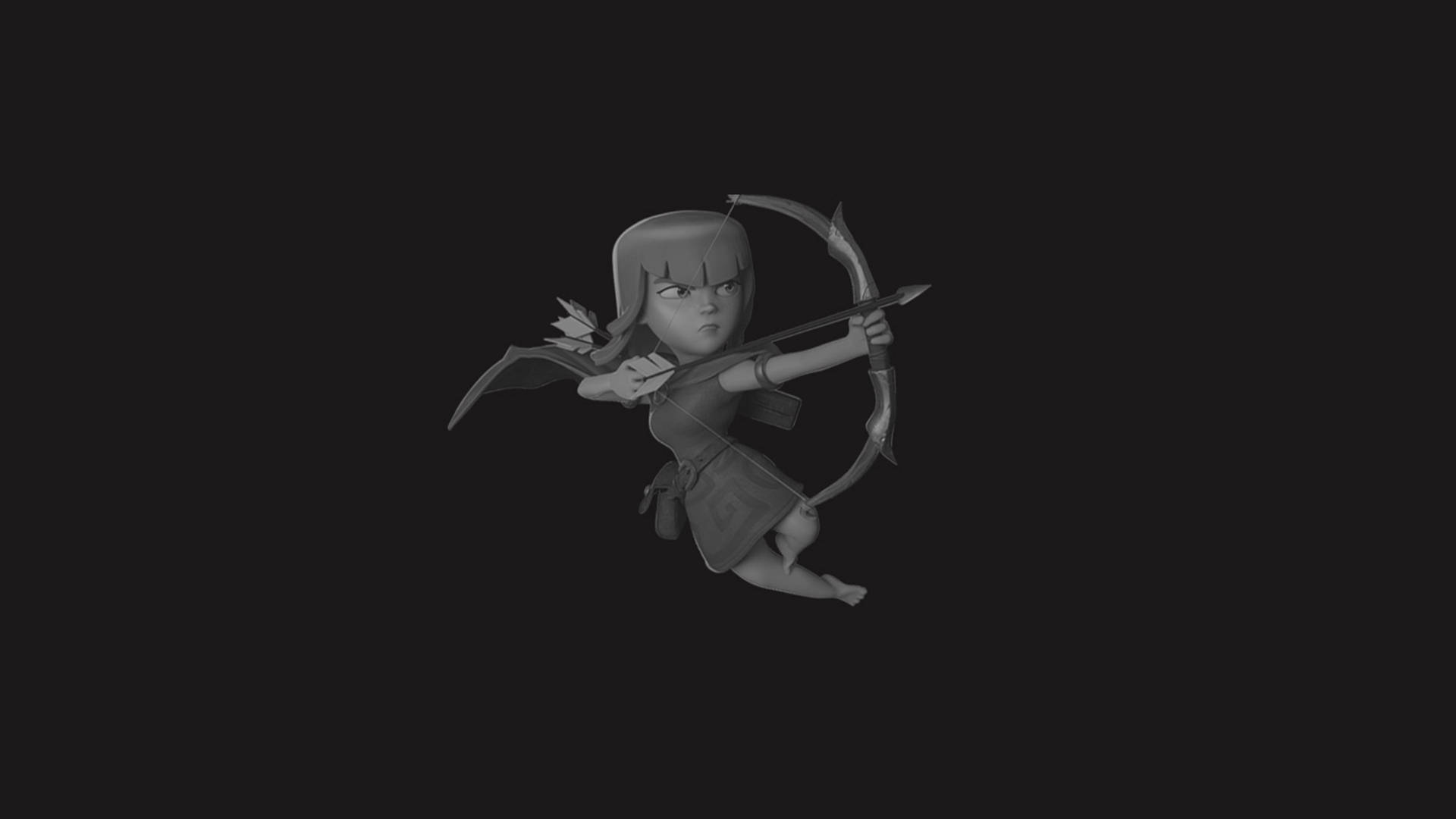 Grayscale Clash Of Clans Archer Background