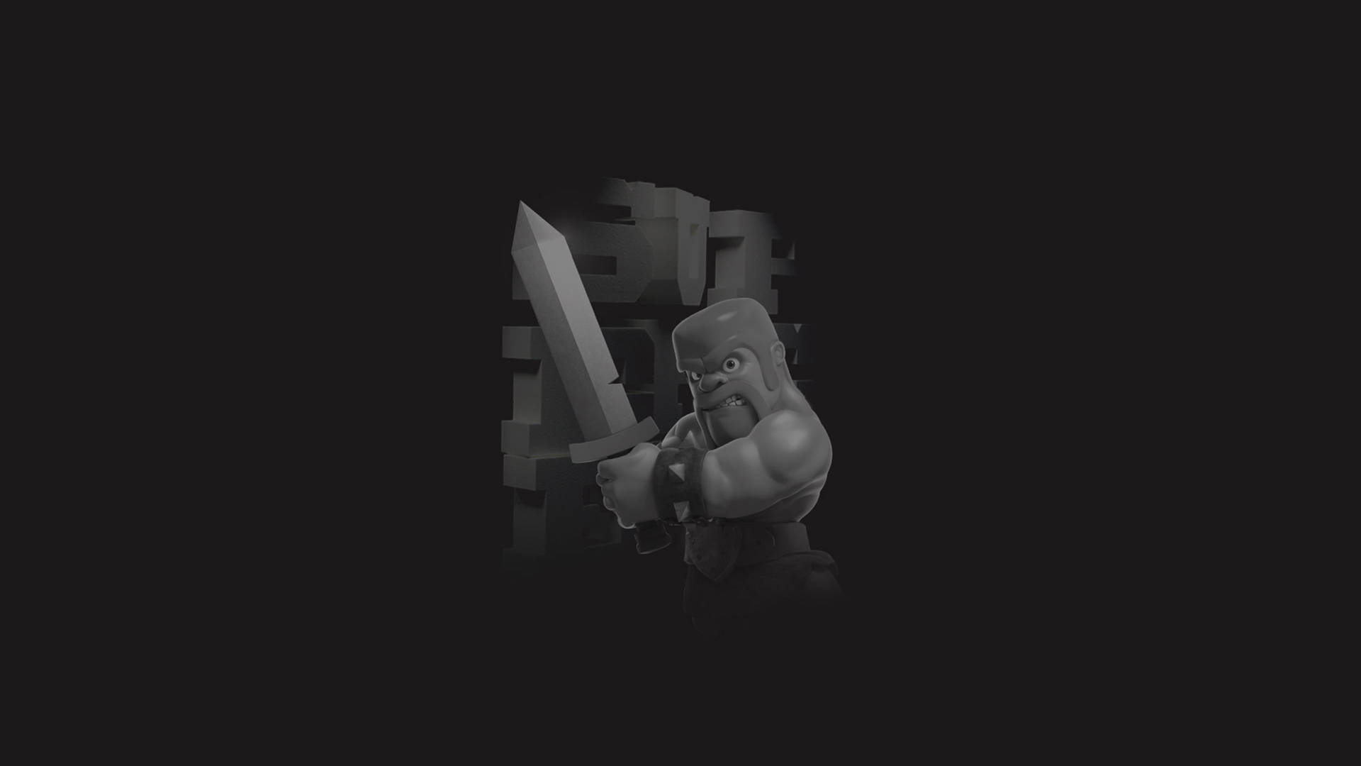 Grayscale Clash Of Clans Barbarian Wallpaper