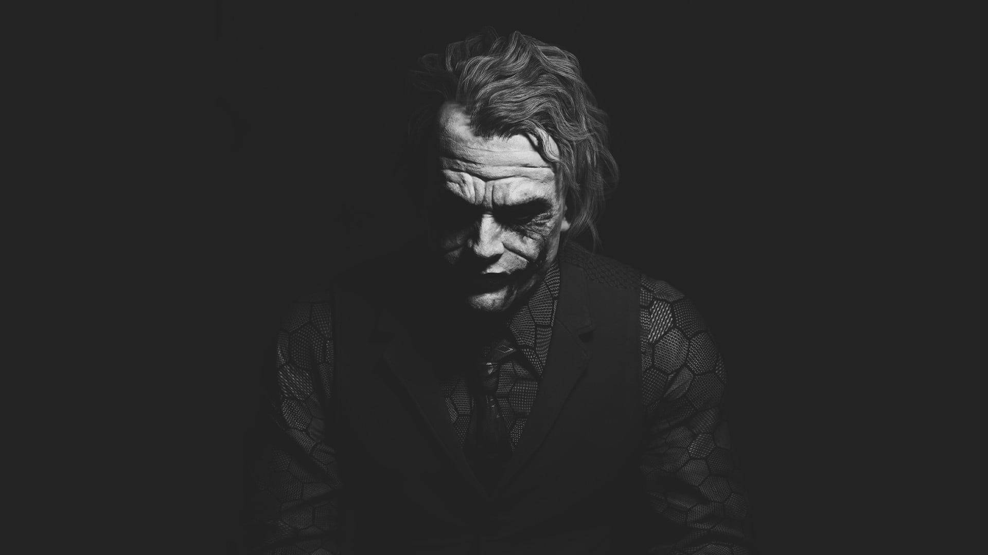 Grayscale Digital Art Heath Ledger Joker Wallpaper