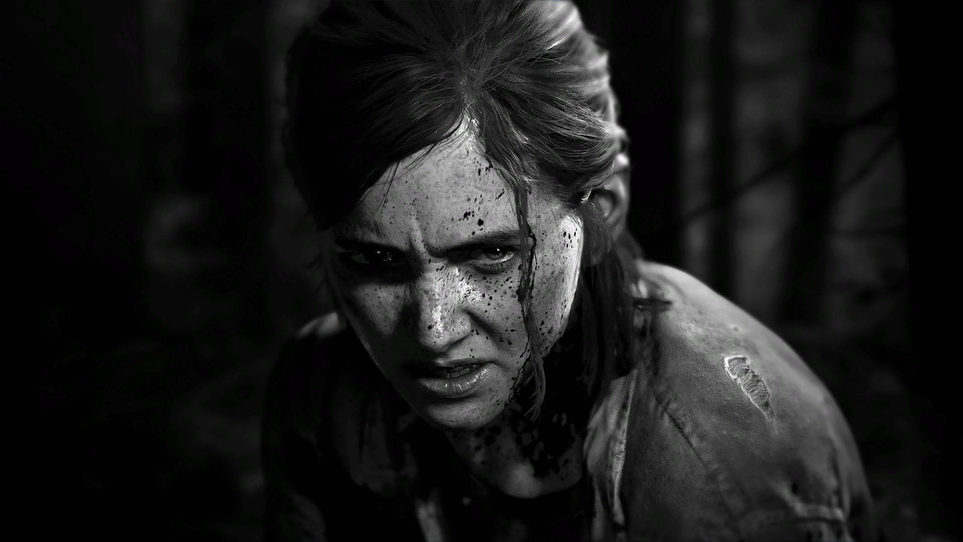 Grayscale Ellie Williams The Last Of Us 4K Wallpaper