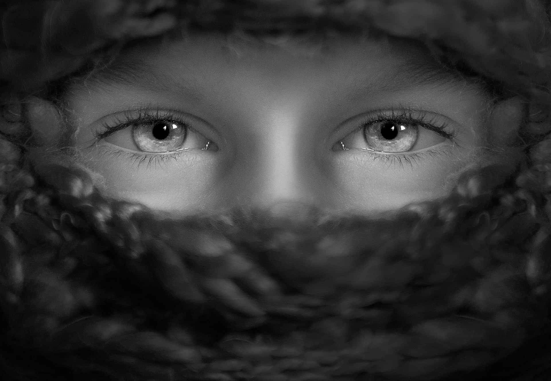 Grayscale Eyes Photography Wallpaper