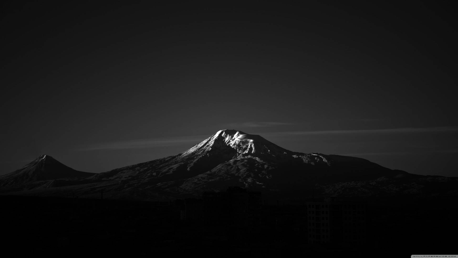 Grayscale Mountain For Beautiful Dark Background Wallpaper