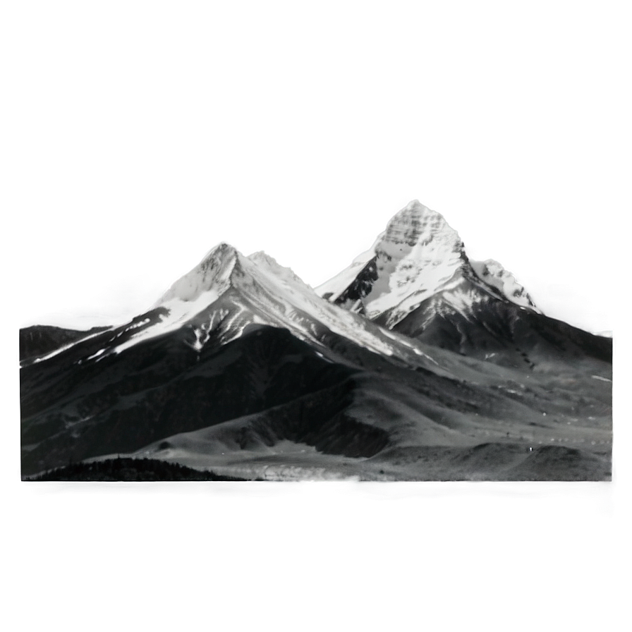 Grayscale Mountain Range Png Hpo PNG