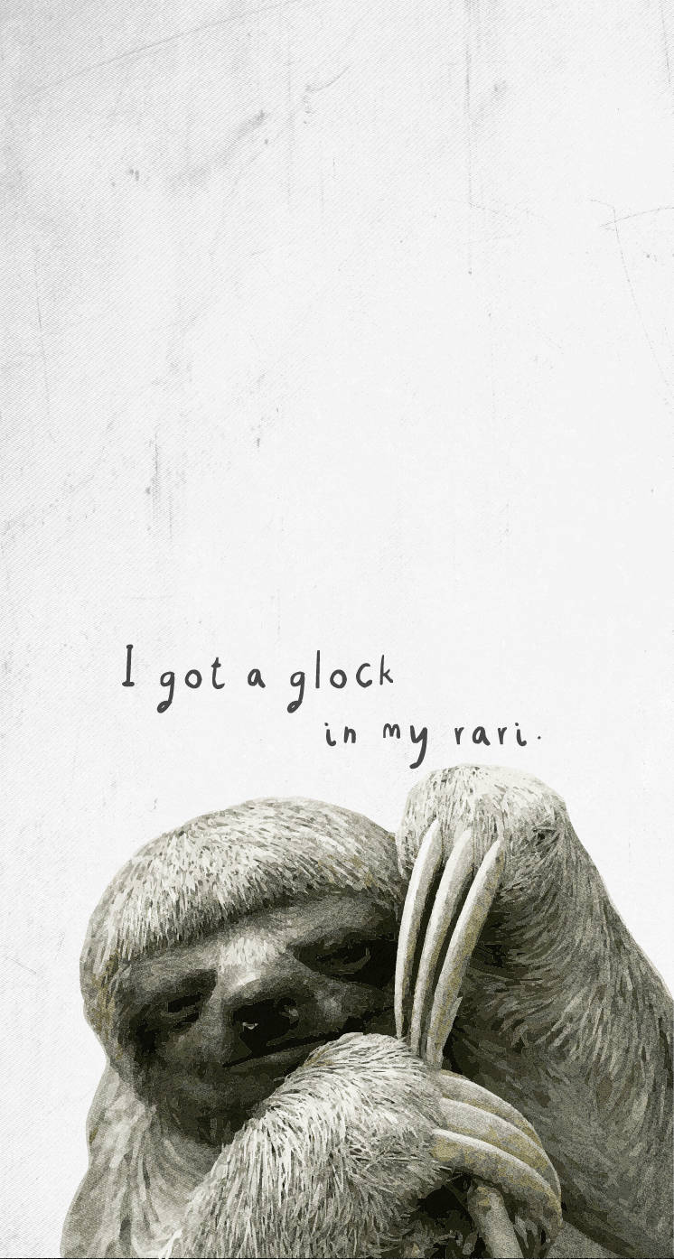 Grayscale Old Sloth Poster Wallpaper