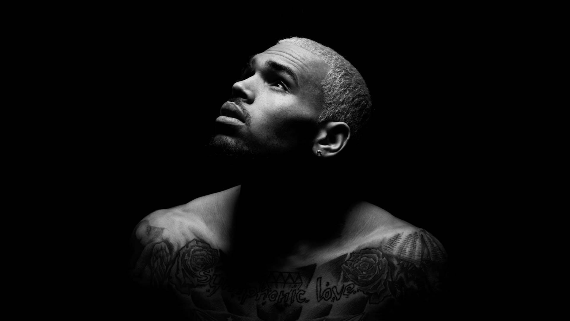 Grayscale Photography Chris Brown Background