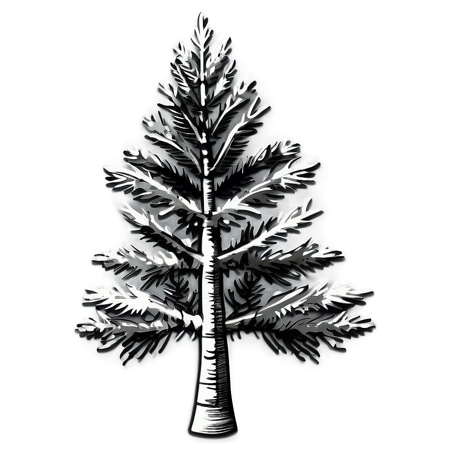 Grayscale Pine Tree Png Ooy PNG