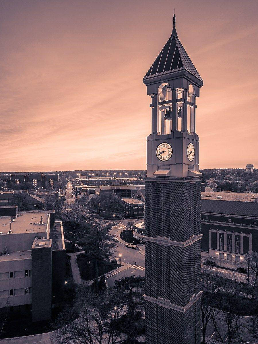 Grayscale Purdue University Bell Tower Wallpaper