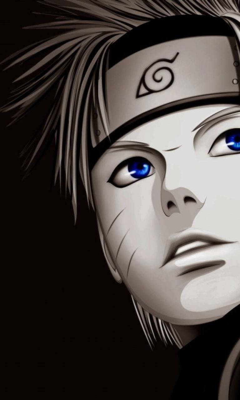 Grayscale Sad Naruto Blue Eyes Wallpaper