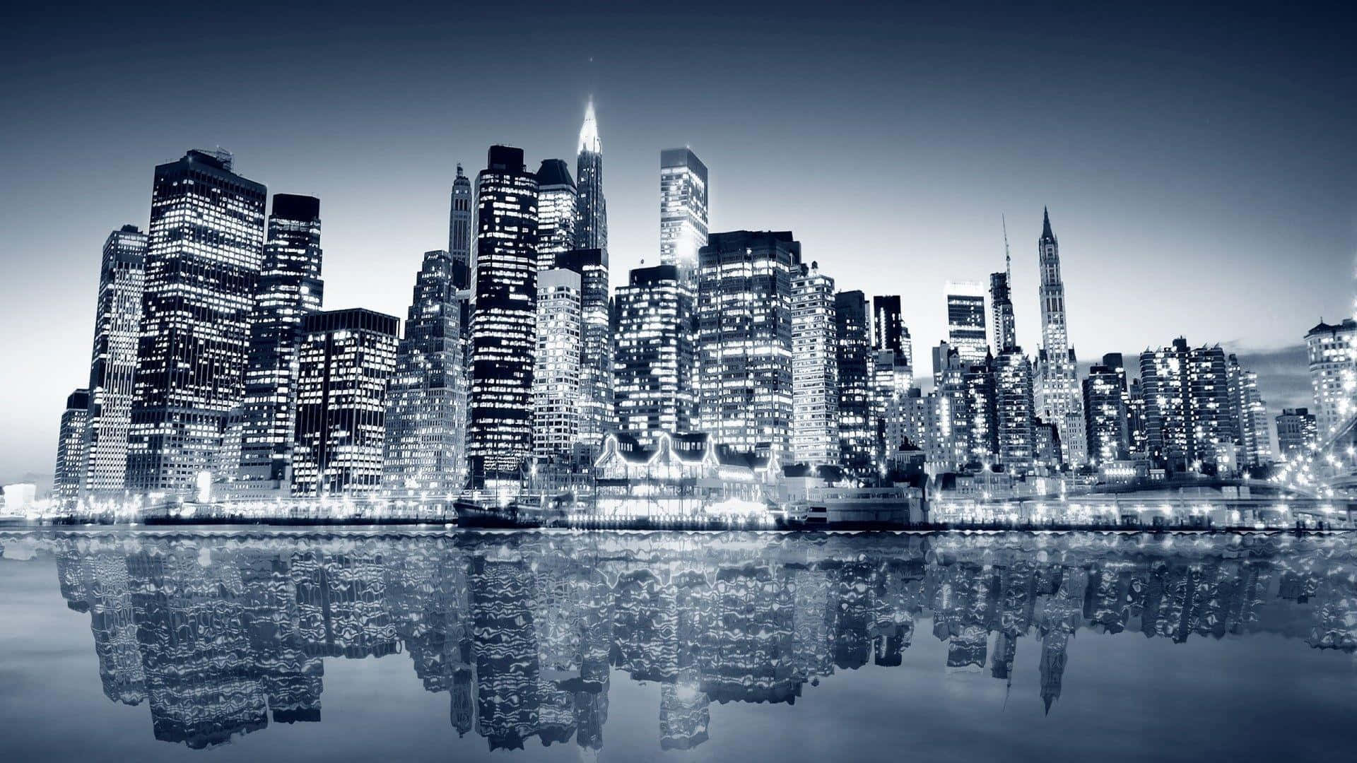 Grayscale Skyline HD New York Background