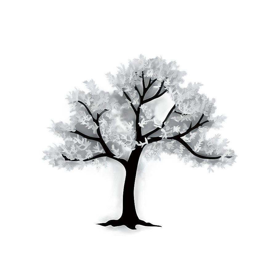 Grayscale Tree Outline Png Spj56 PNG