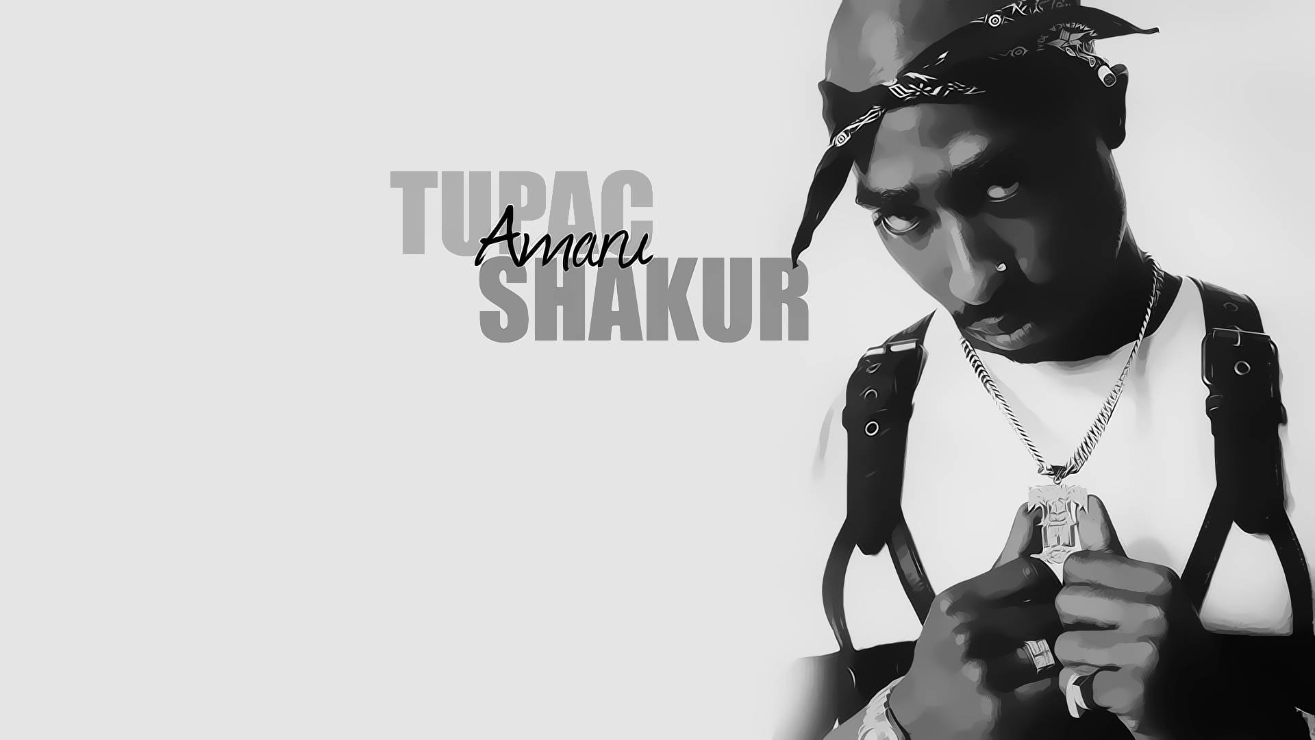 Grayscale Tupac Shakur Wallpaper