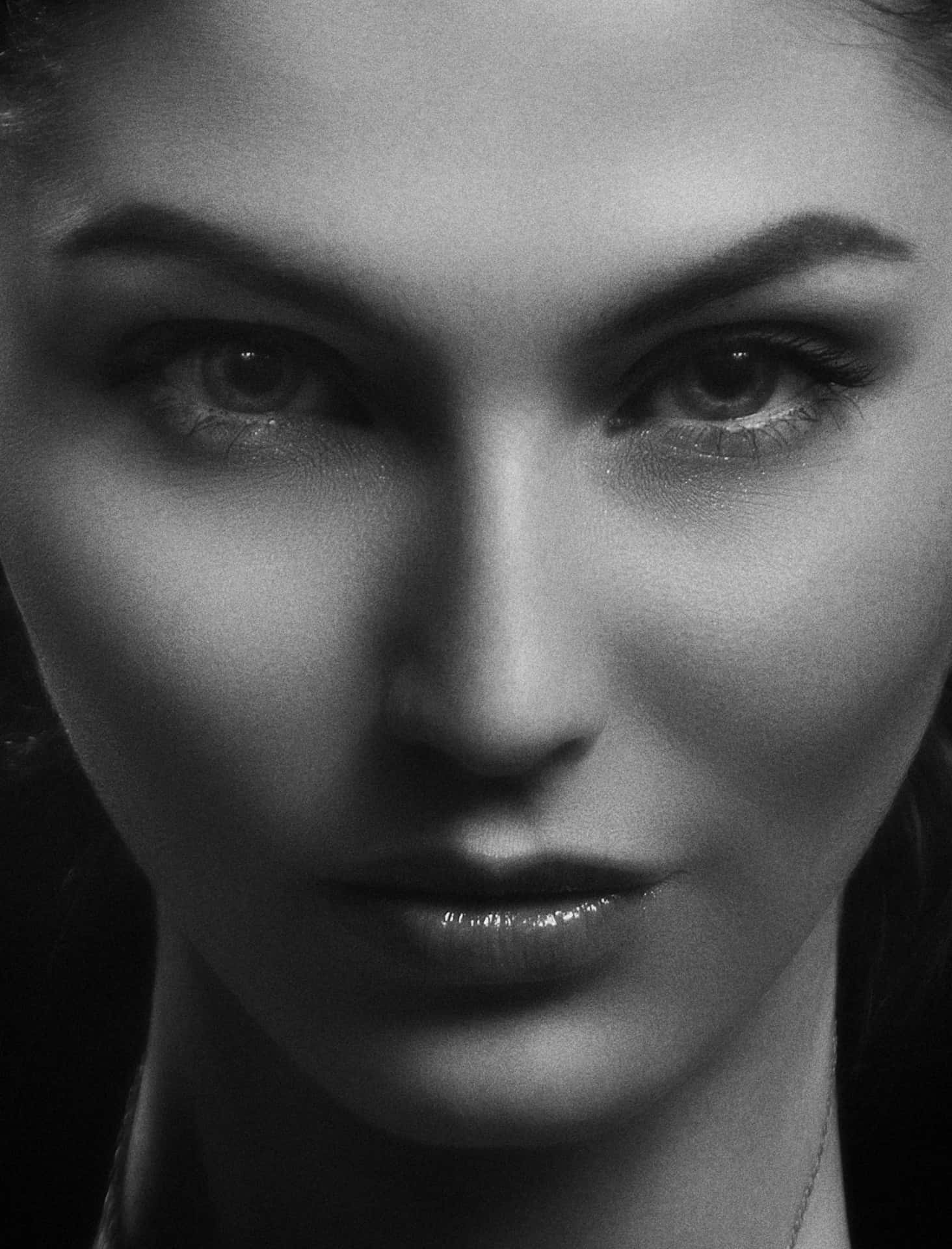 Grayscale Woman As Face Reference Wallpaper