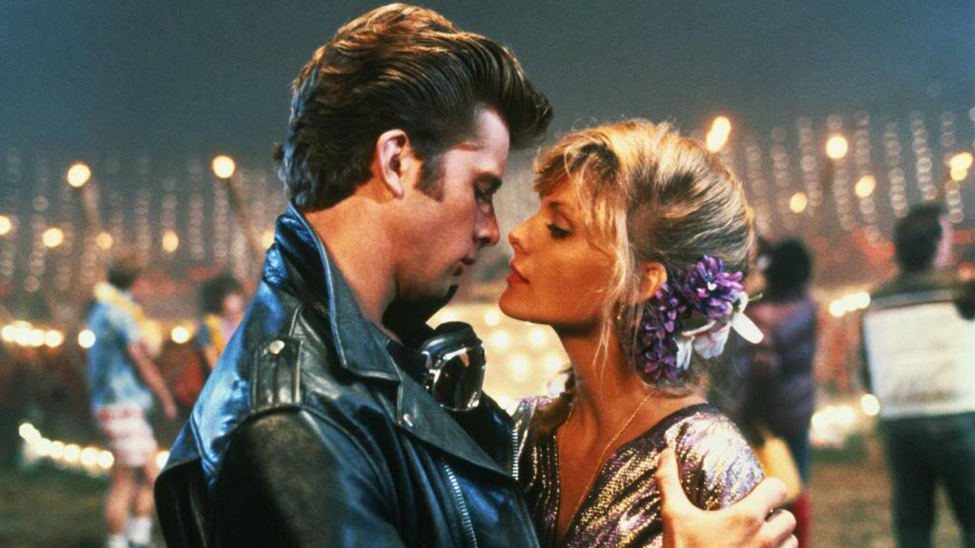 Grease John Closely Dancing With Olivia Wallpaper