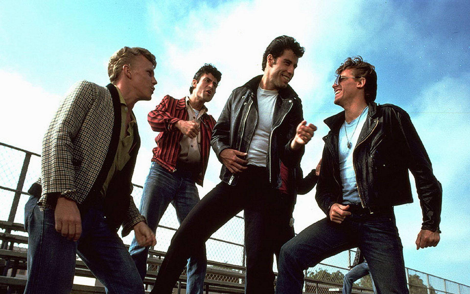 Grease John Travolta With Friends Background