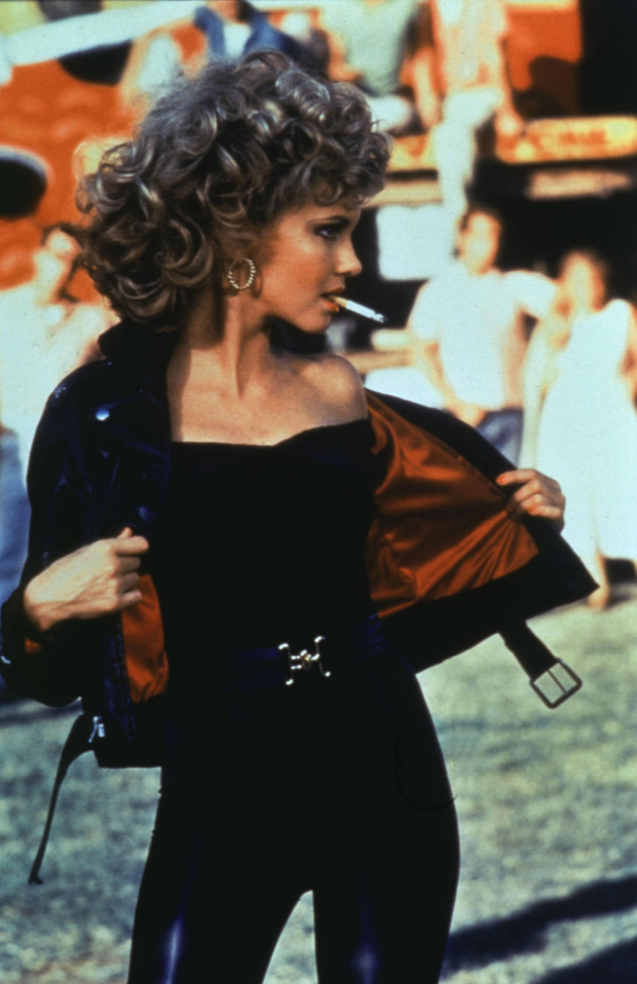 Grease Movie Scene With Olivia Background