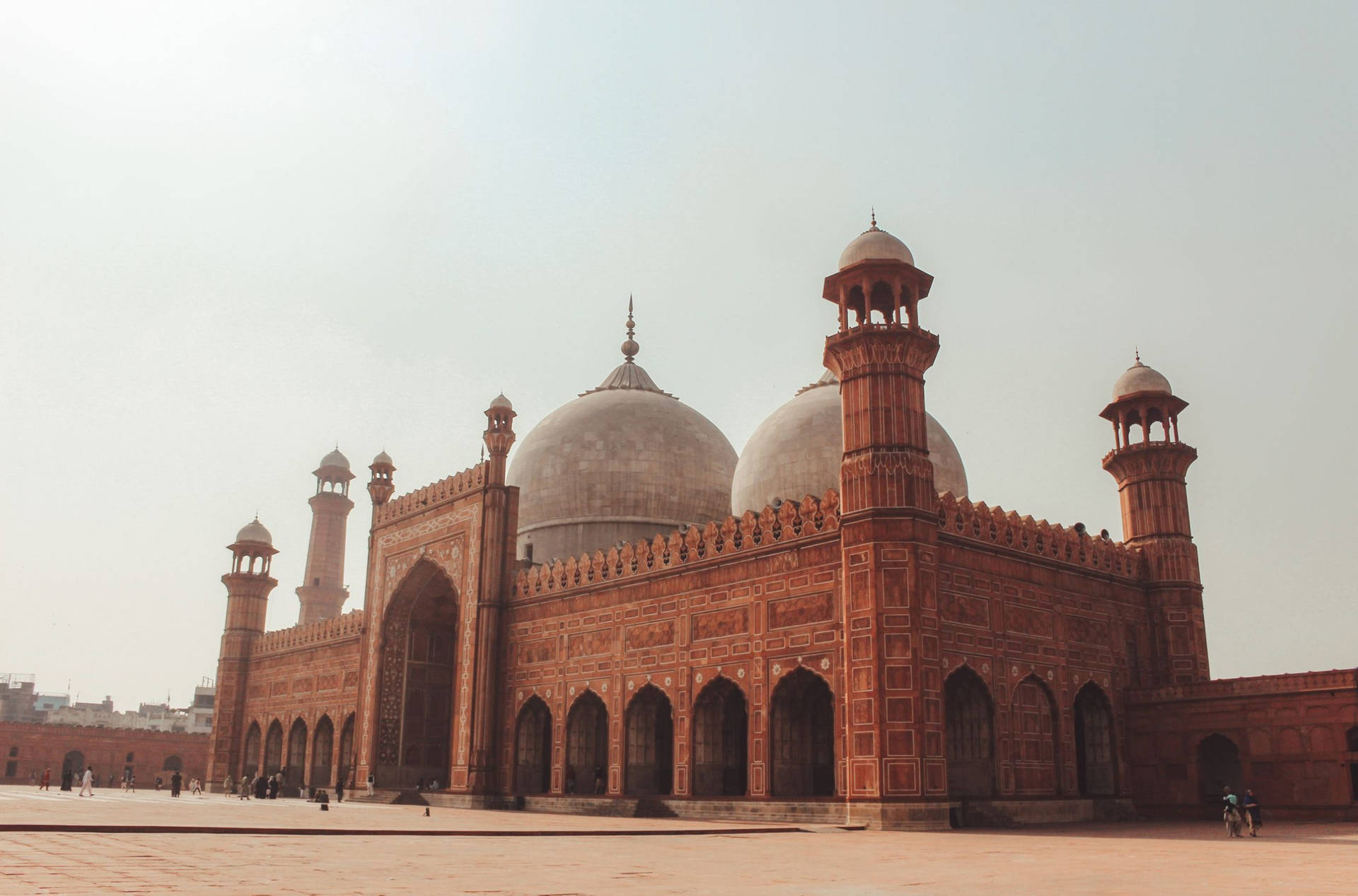 Storbadshahi-moské I Lahore. Wallpaper