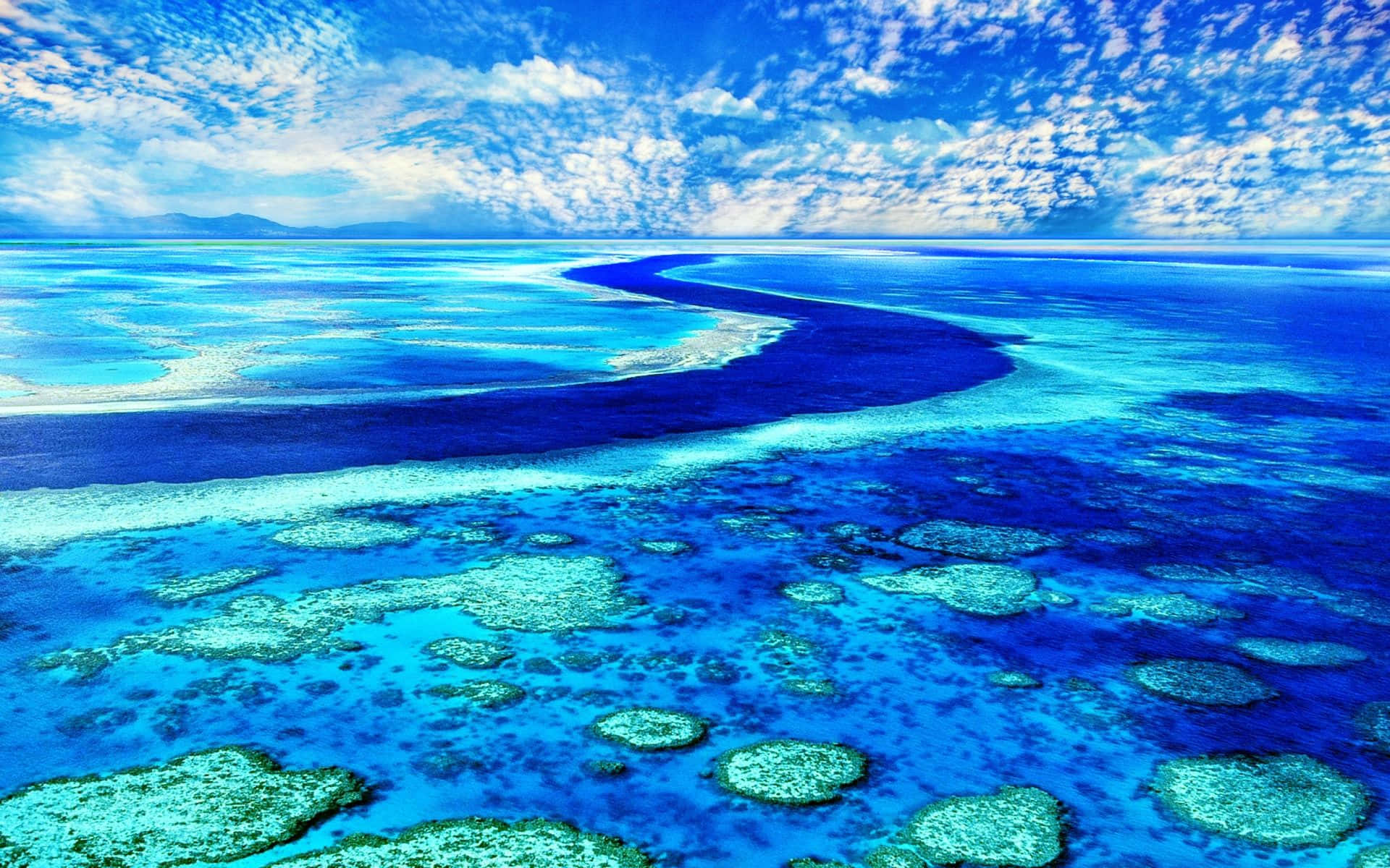 Great Barrier Reef With Blue Sky Wallpaper