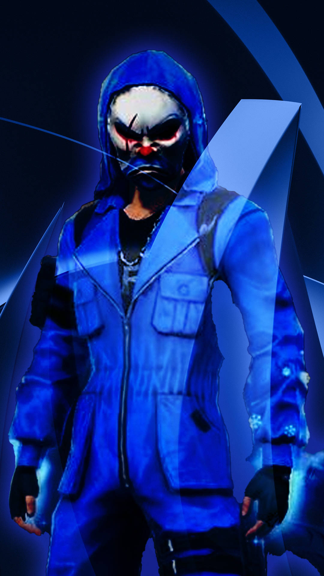 The Intimidating Aura of the Blue Criminal Bundle Character Wallpaper
