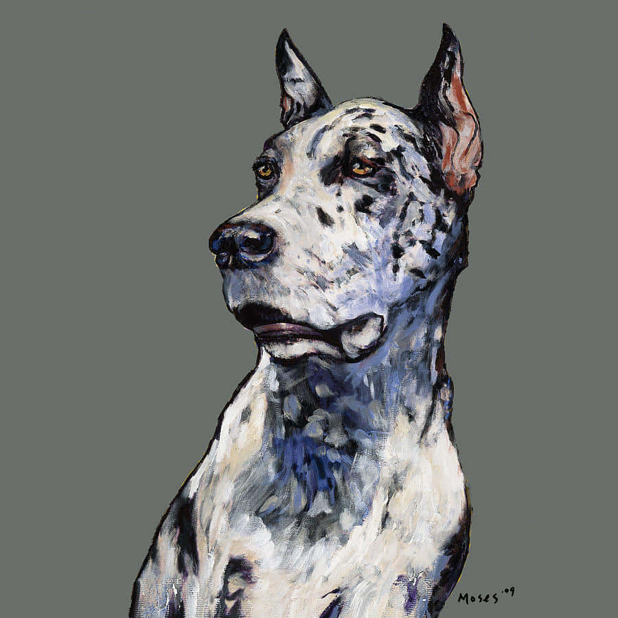 Karya Seni Potret Great Dane Wallpaper