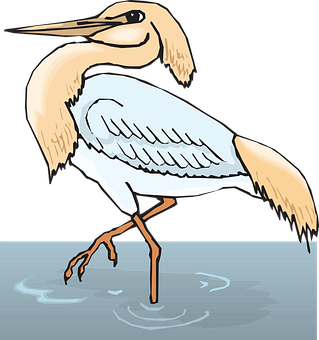 Great Egret Standingin Water Illustration PNG