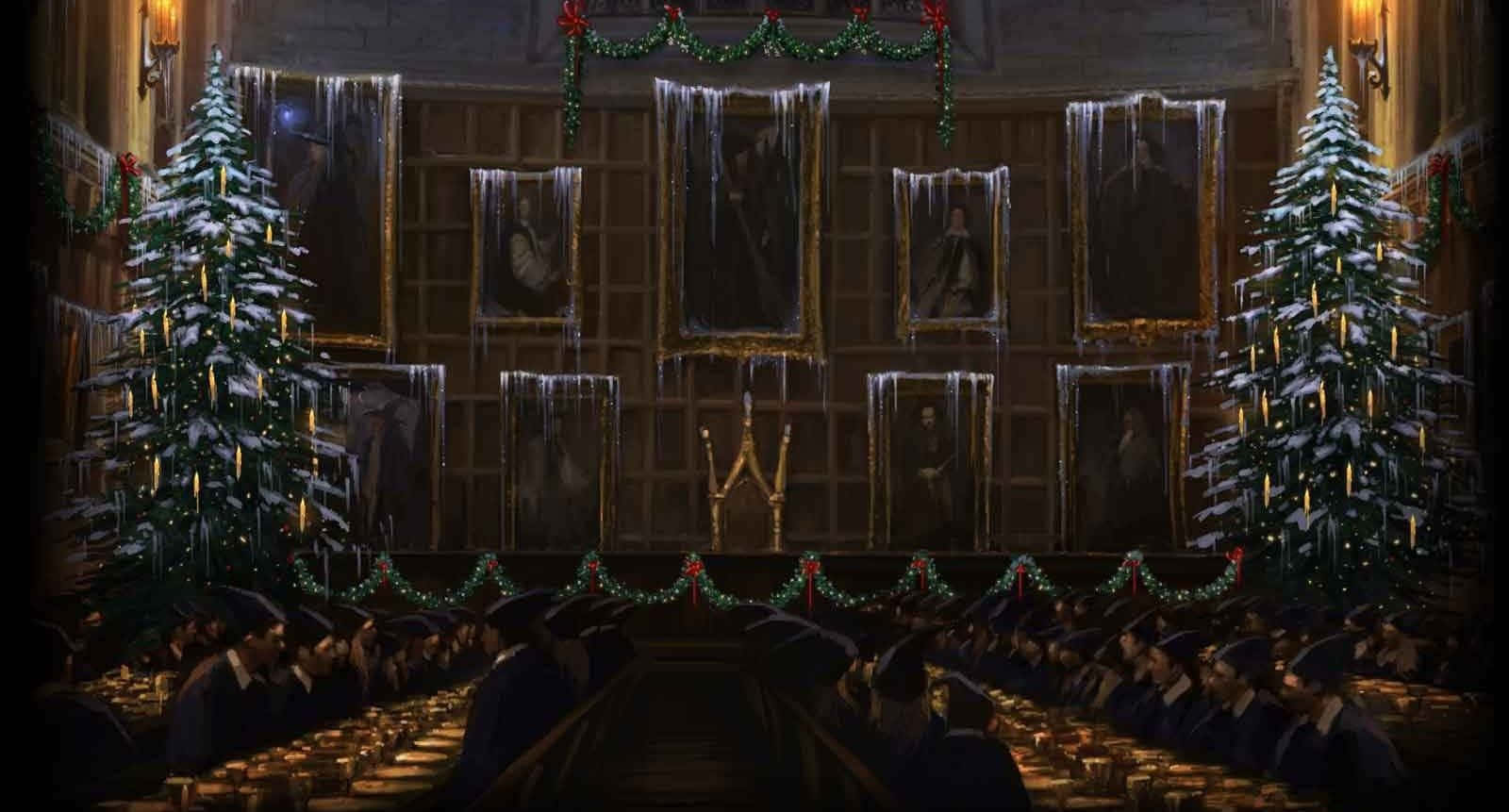 Magical Great Hall at Hogwarts School of Witchcraft and Wizardry Wallpaper