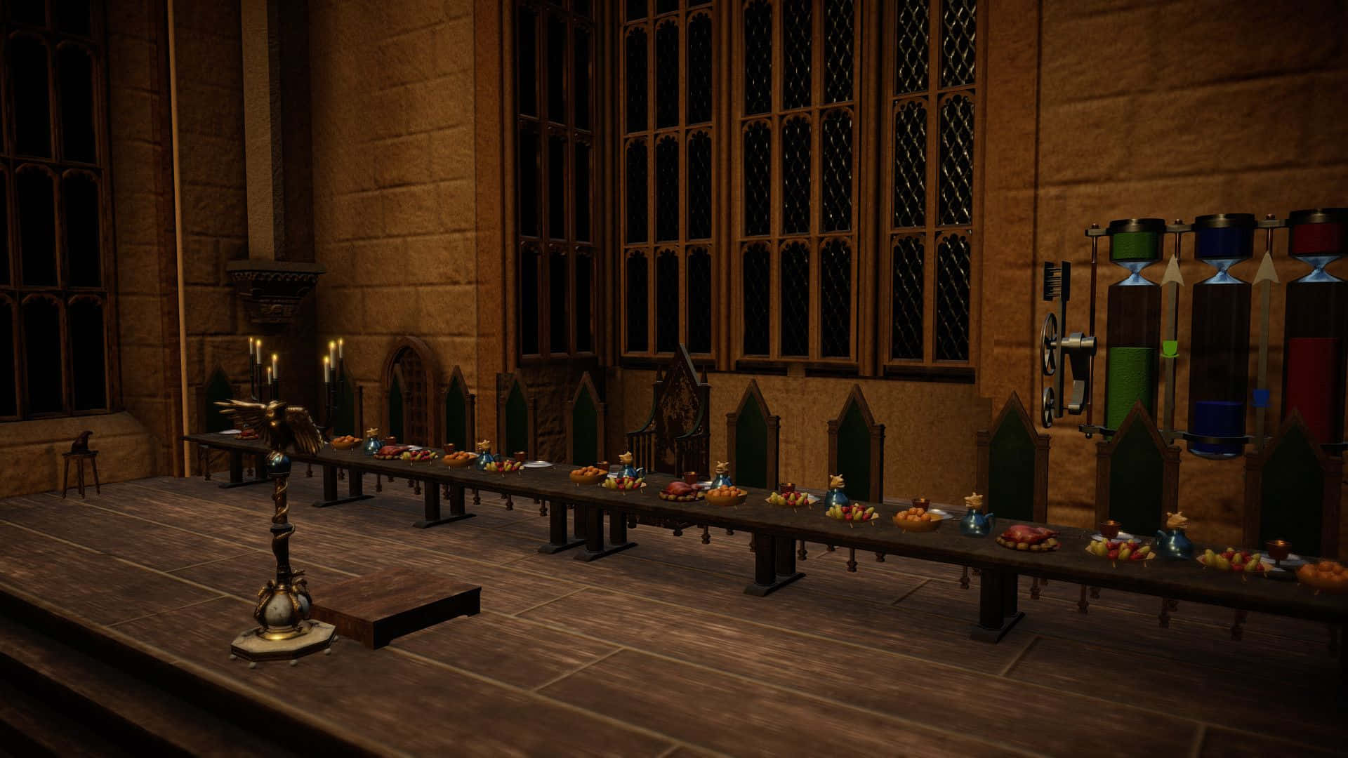 Magical Great Hall at Hogwarts School Wallpaper