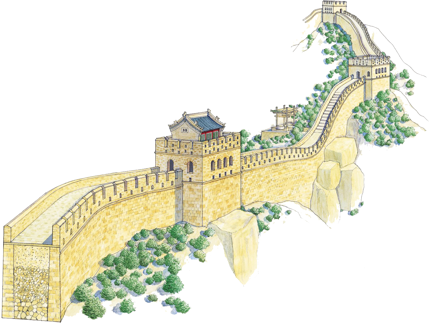 Download Great Wallof China Illustration | Wallpapers.com