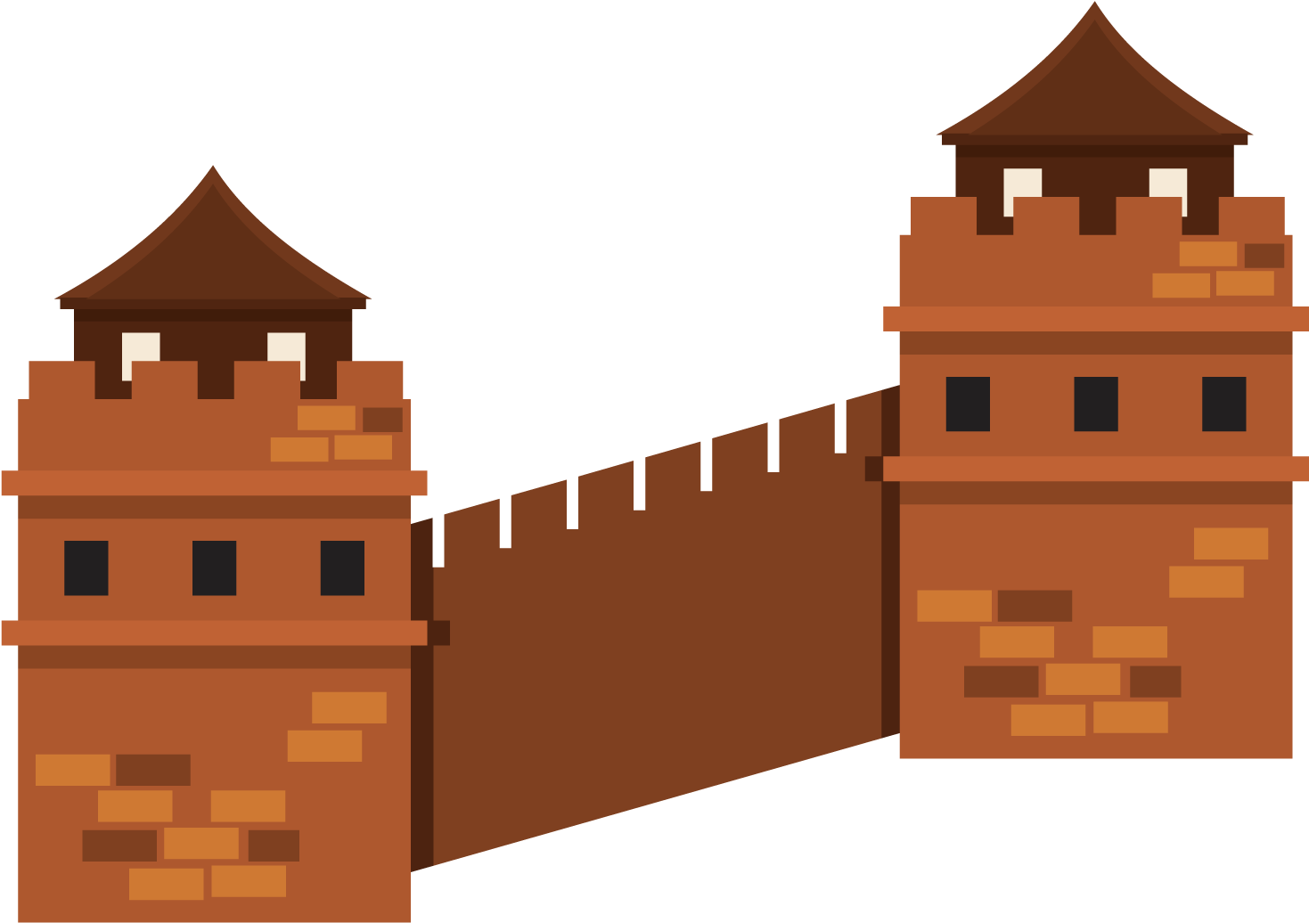 Great Wallof China Pixel Art PNG