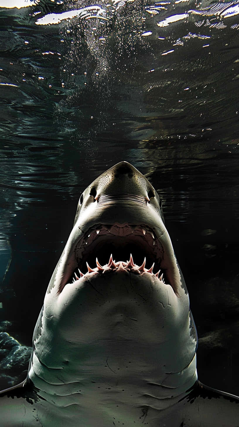 Great_ White_ Shark_ Underwater_ Closeup.jpg Wallpaper