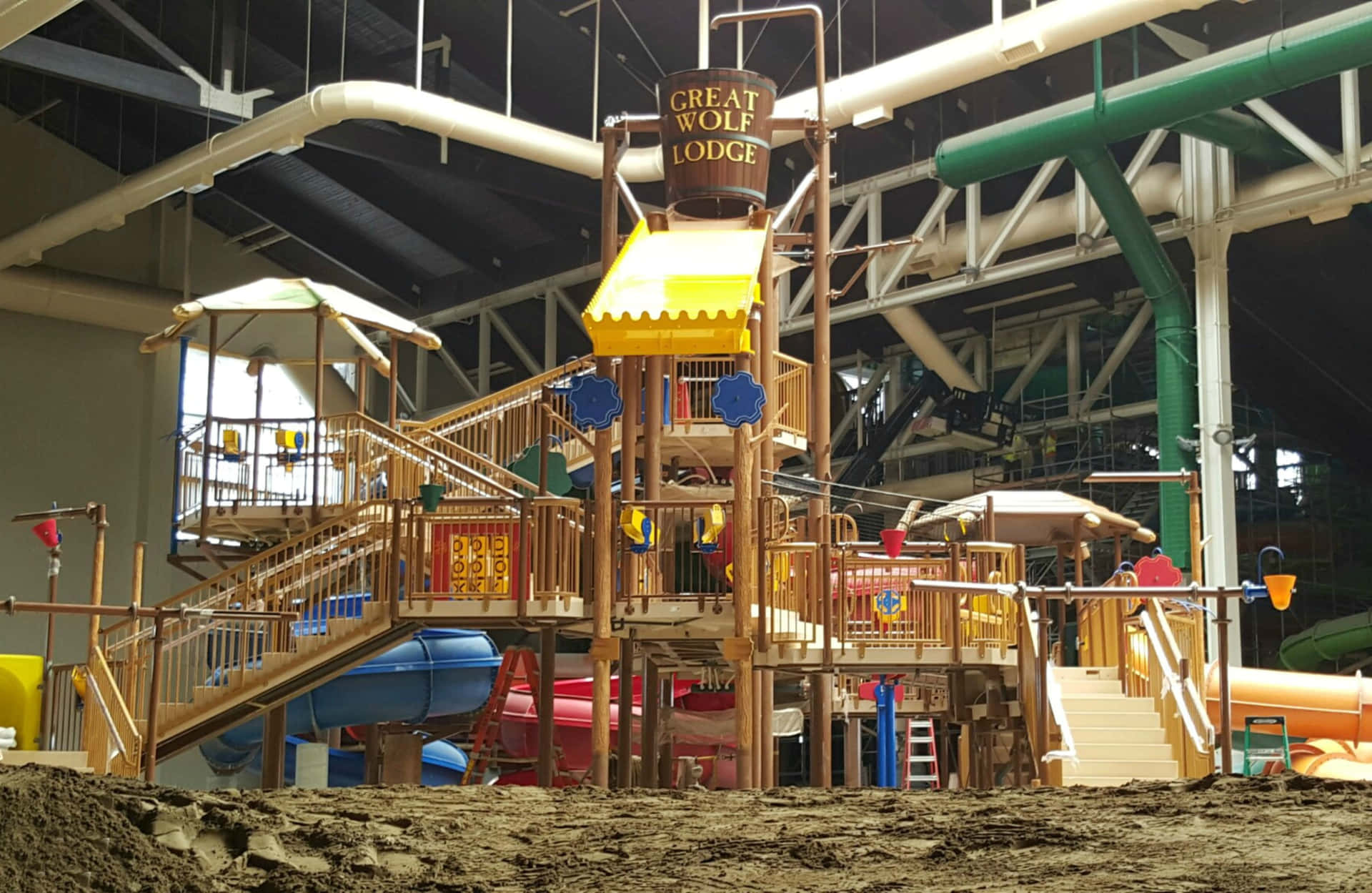 A Large Indoor Playground With A Slide And A Slide