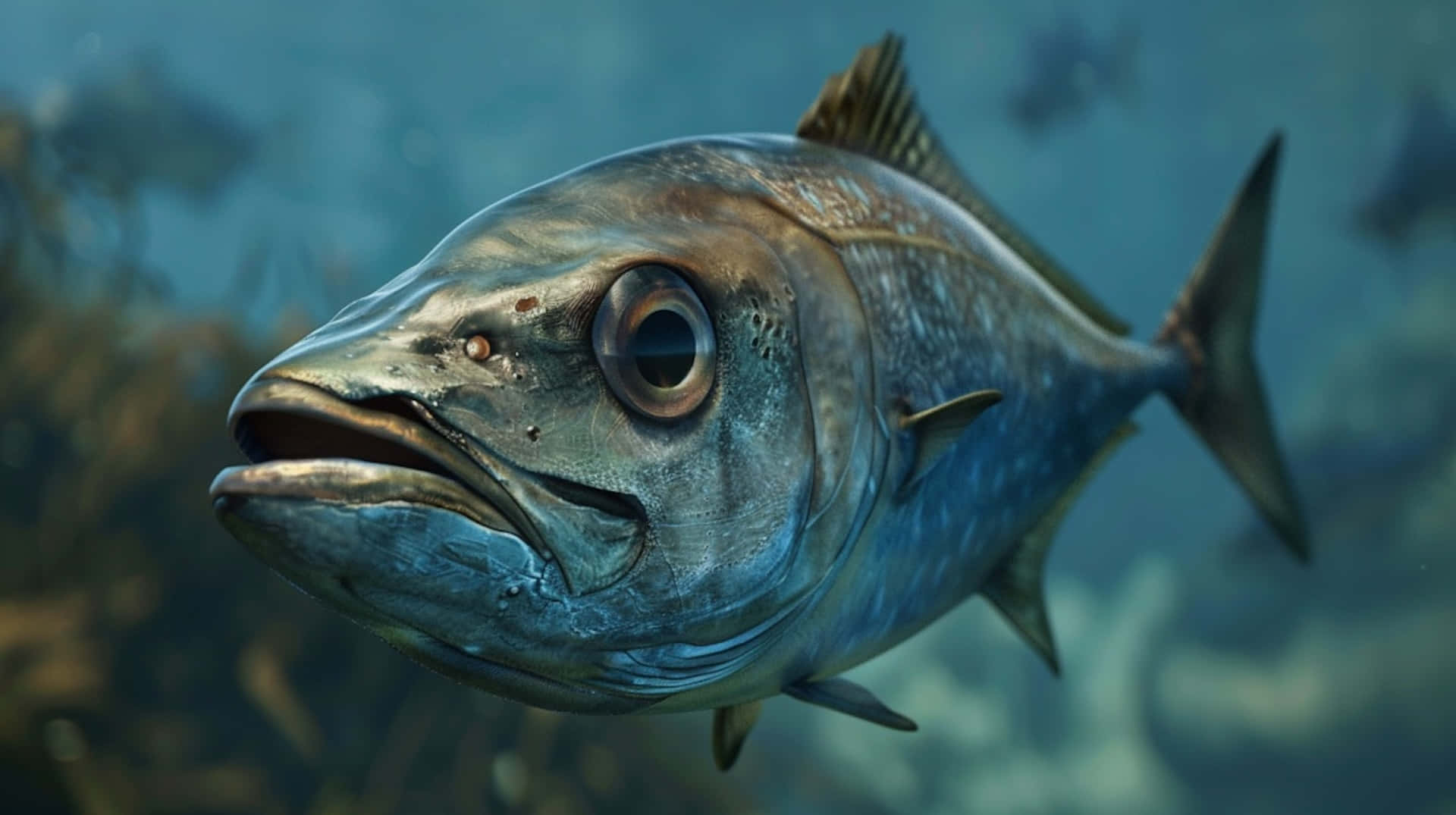 Amberjack Besar Close Up Wallpaper