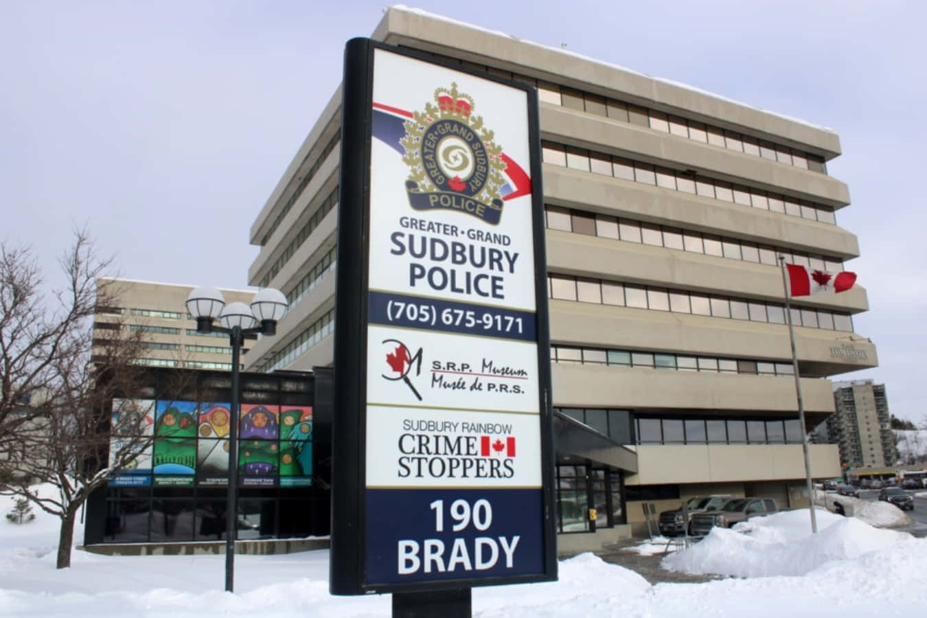 Greater Sudbury Politiedienst Signage Achtergrond