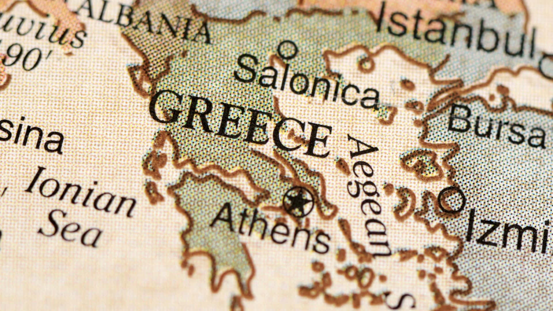 Etkort Over Grækenland.