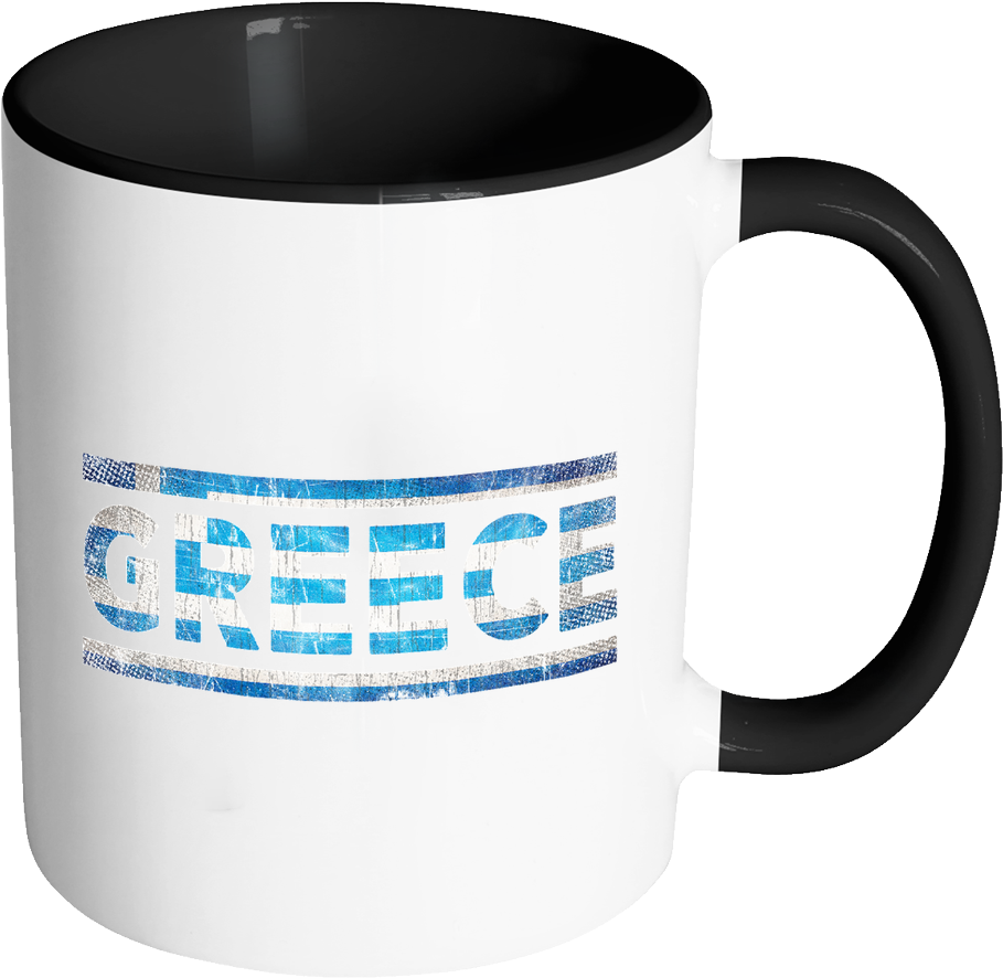 Greece Theme Mug Print PNG