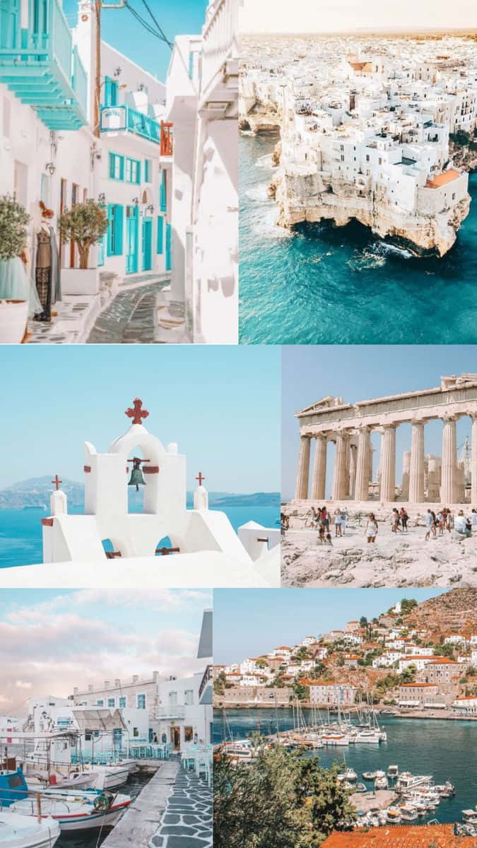 Greece Travel Collage Wallpaper