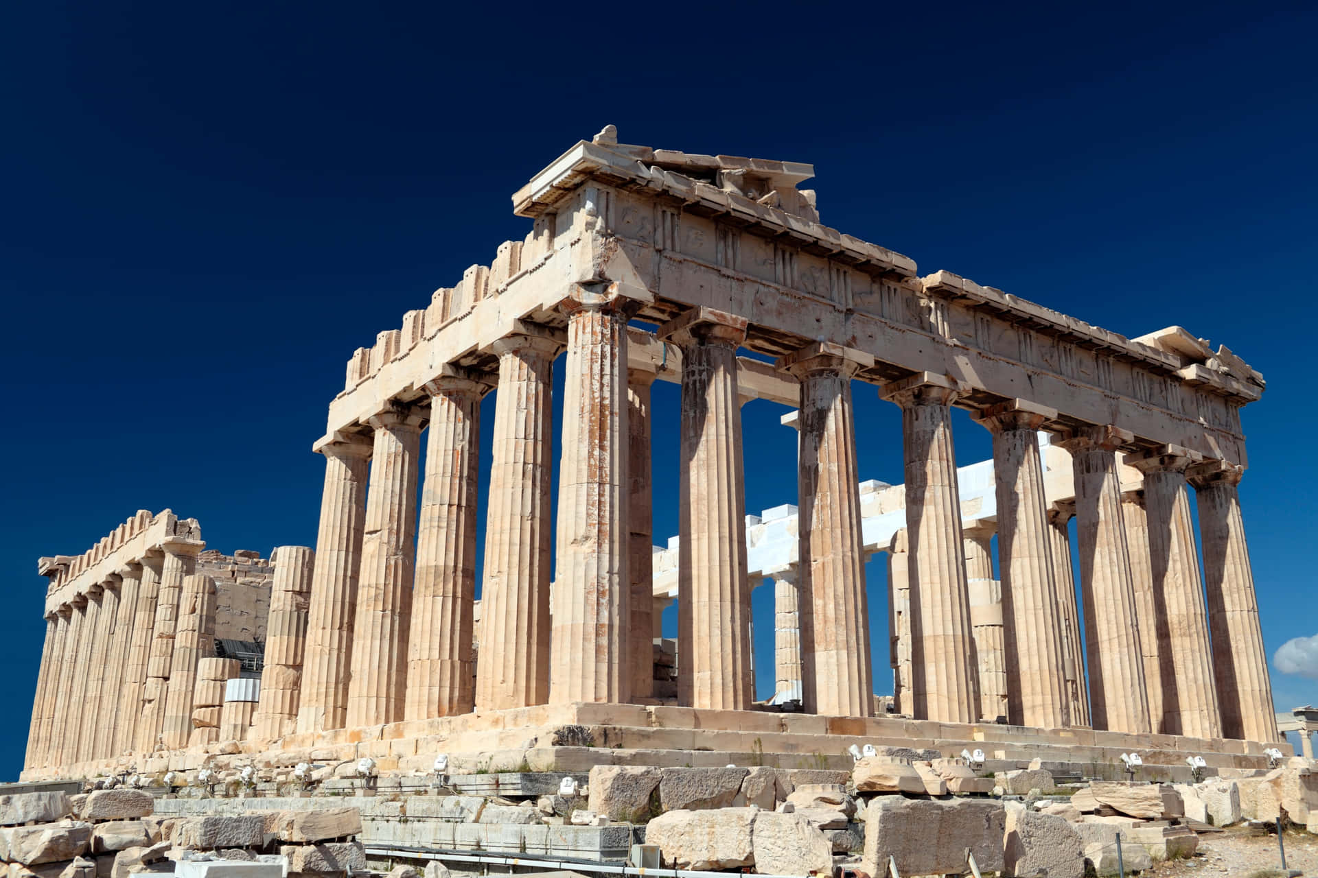 Enmagisk Utsikt Över Den Stora Akropolis I Aten, Grekland