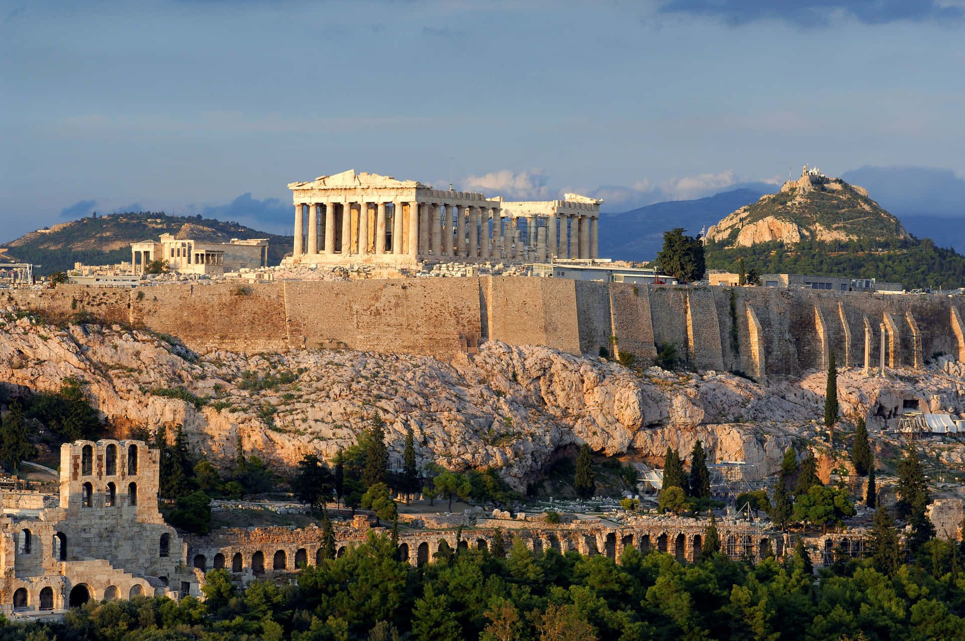 Aerial View of Ancient Greek Ruins