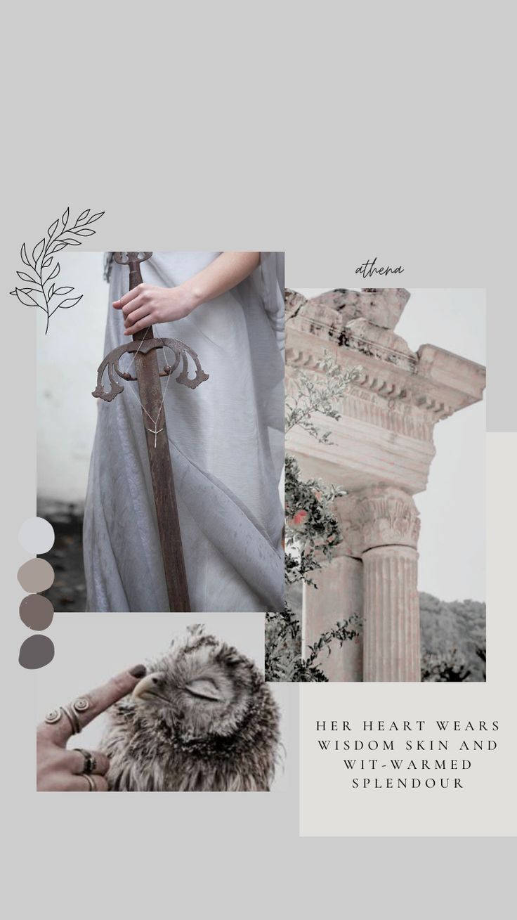 Einecollage Von Bildern Mit Einer Frau In Einem Kleid Und Einem Schwert Wallpaper