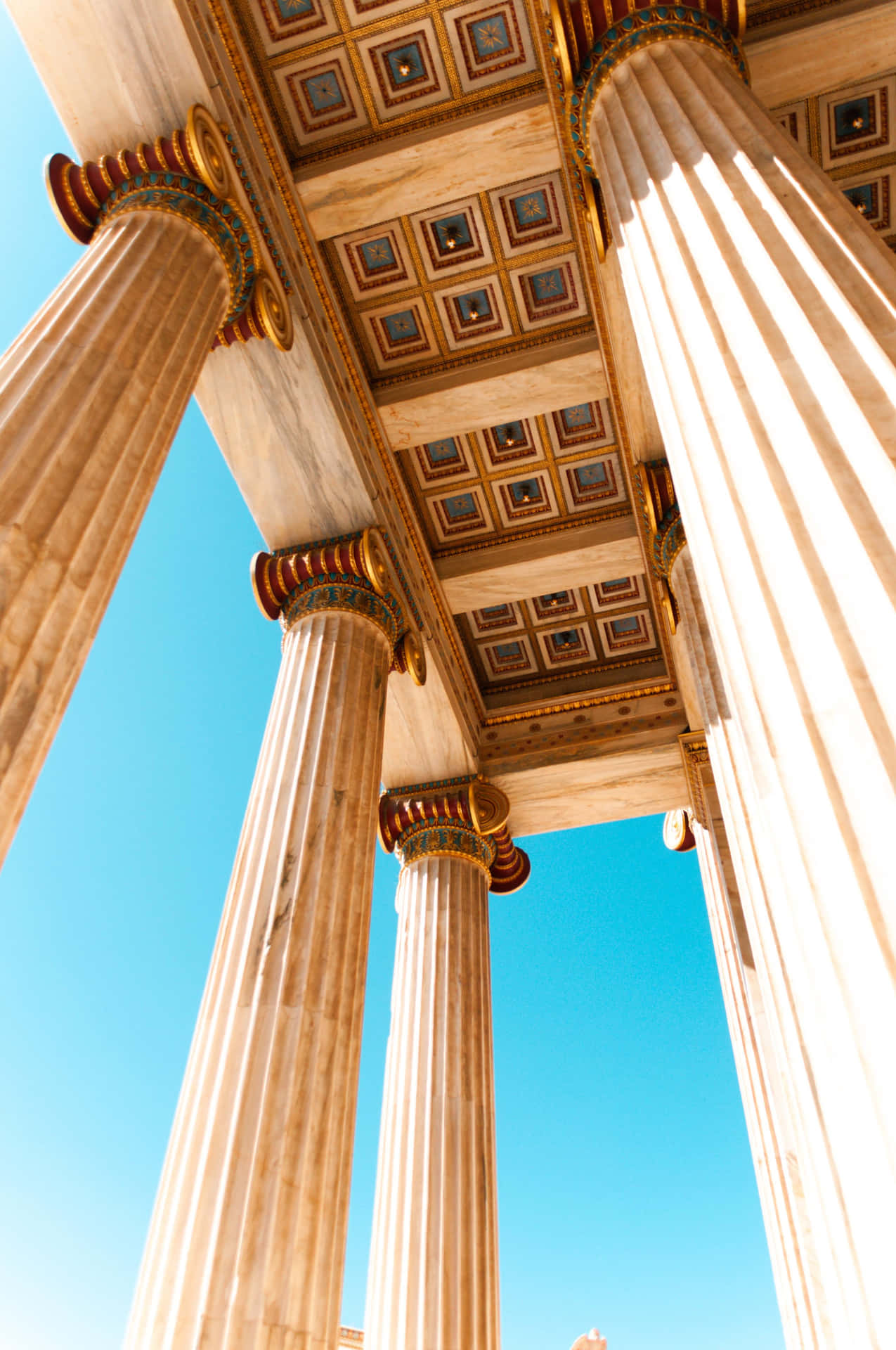 Greek Athens Pillar Low Angle Wallpaper