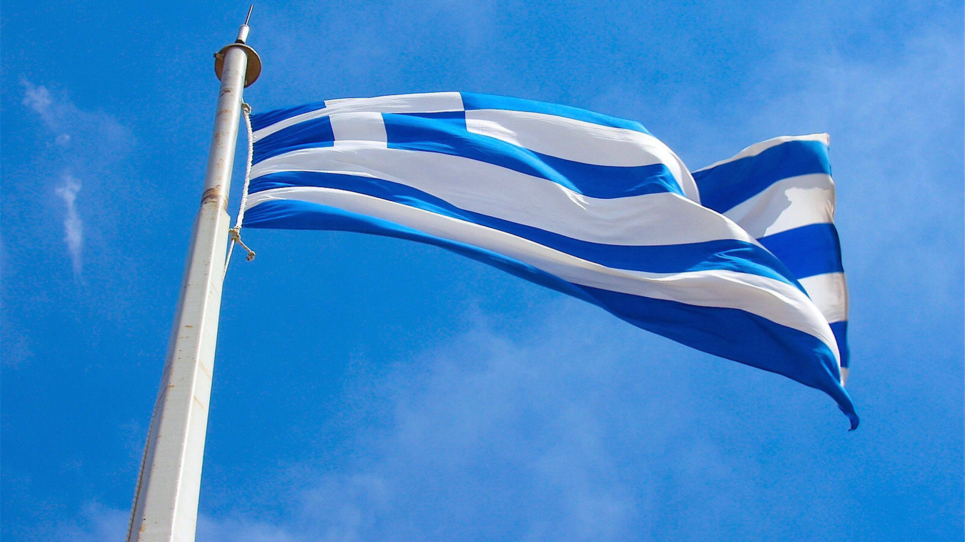 Græsk Landsflag Vibrant Farver Wallpaper