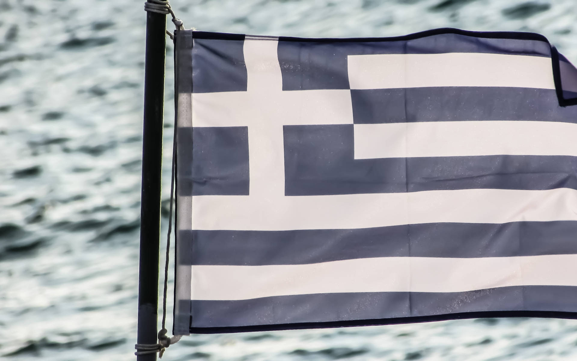 Græsk Flag Med Filter Wallpaper