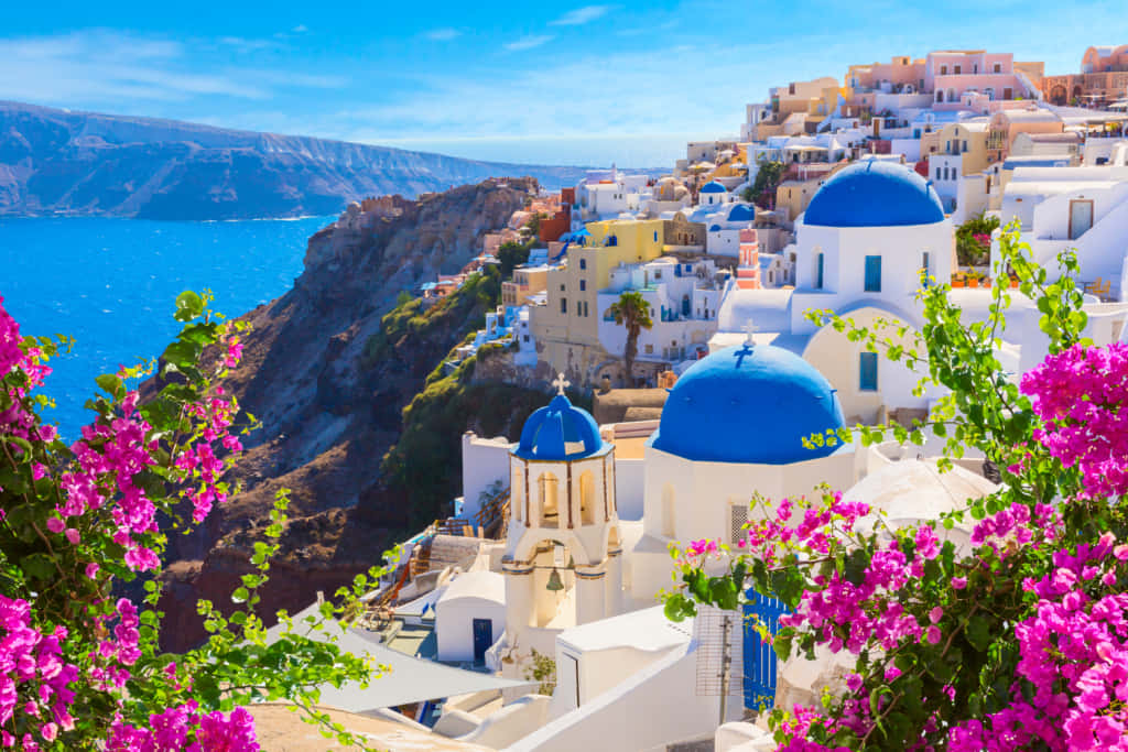 Picturesque Greek Island Sunset Wallpaper