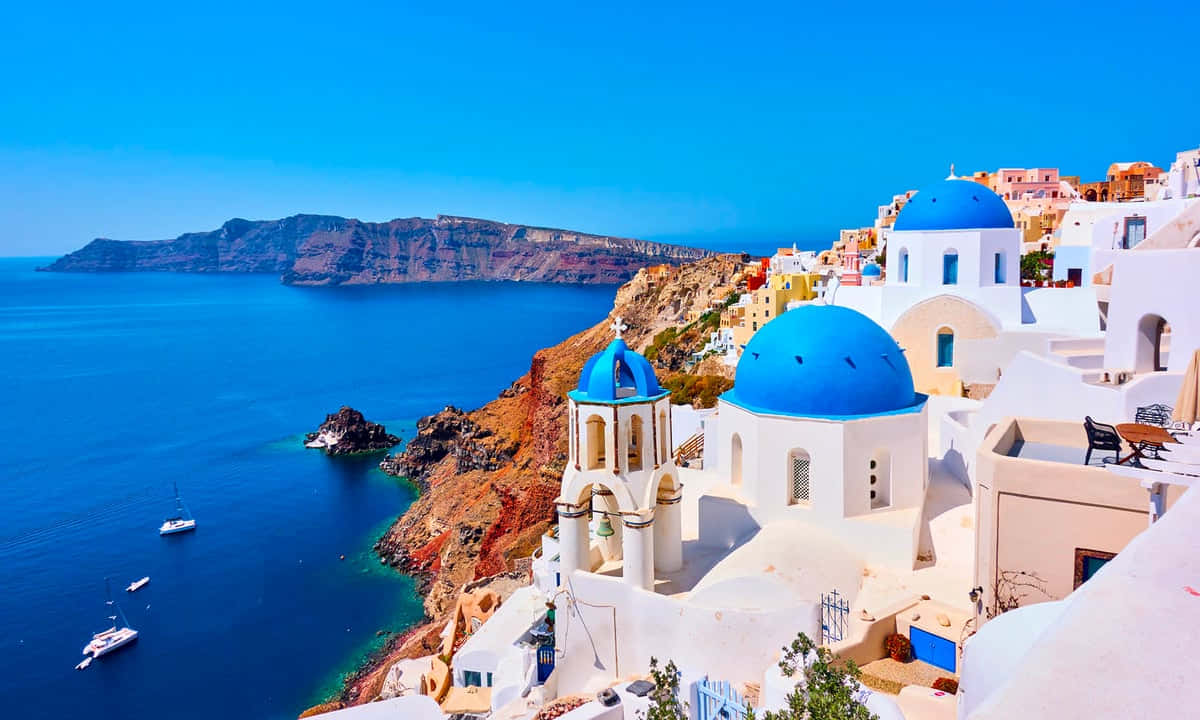 Stunning View of Greek Island Wallpaper