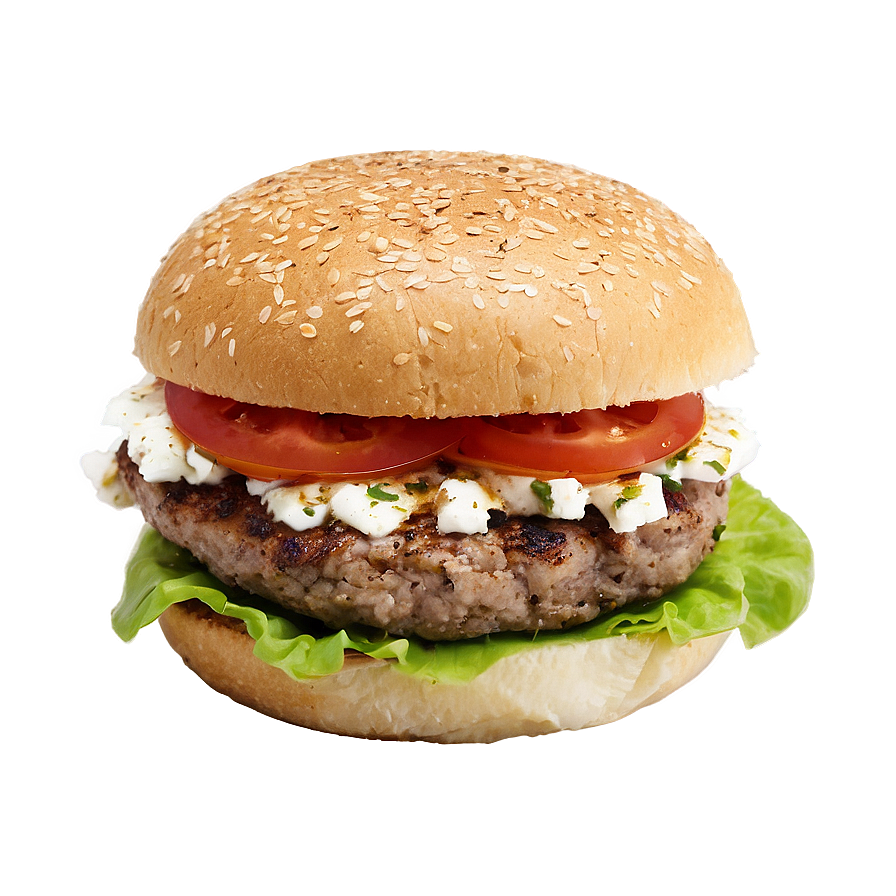 Greek Lamb Feta Burger Png Ere16 PNG