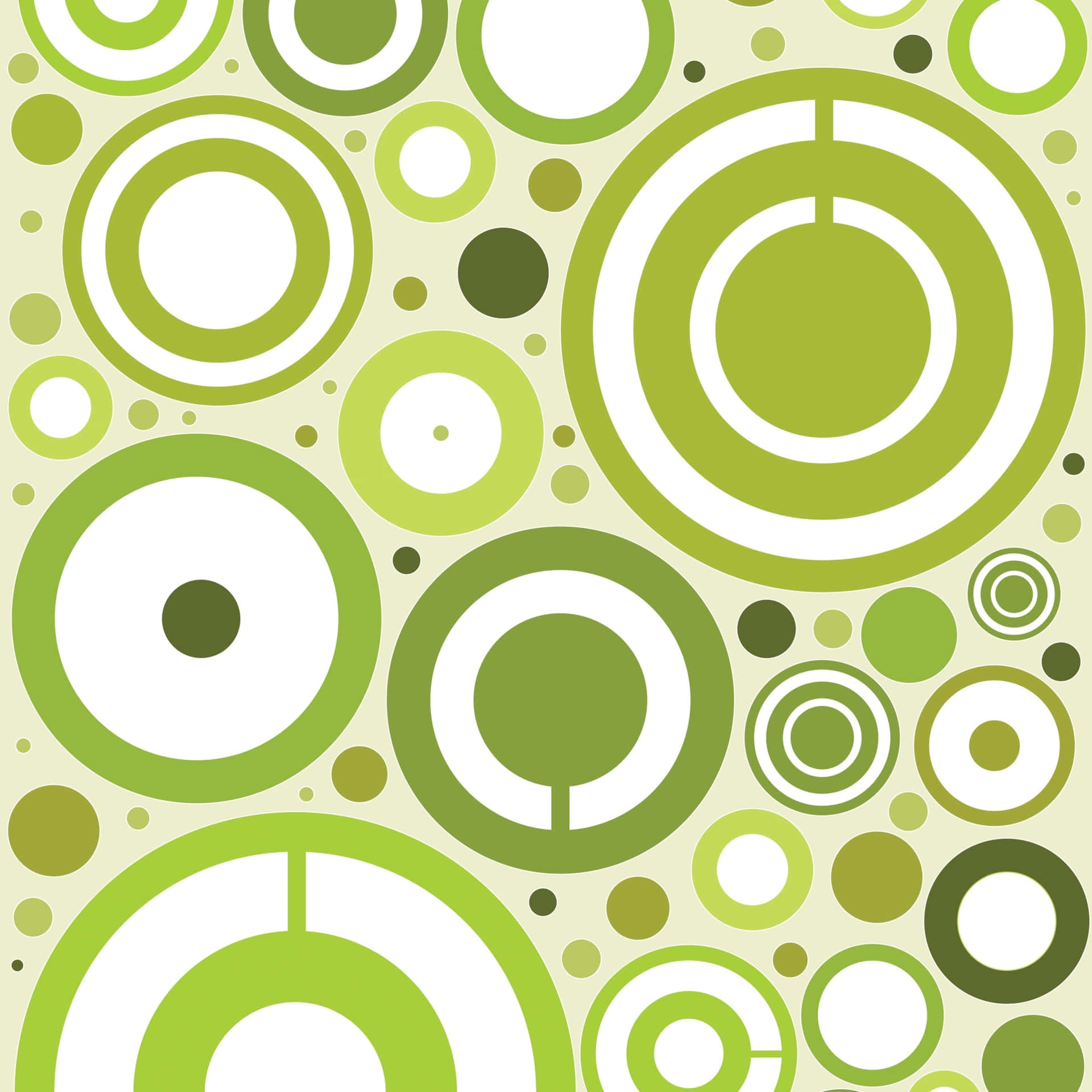 Green Abstract Circles Pattern Wallpaper